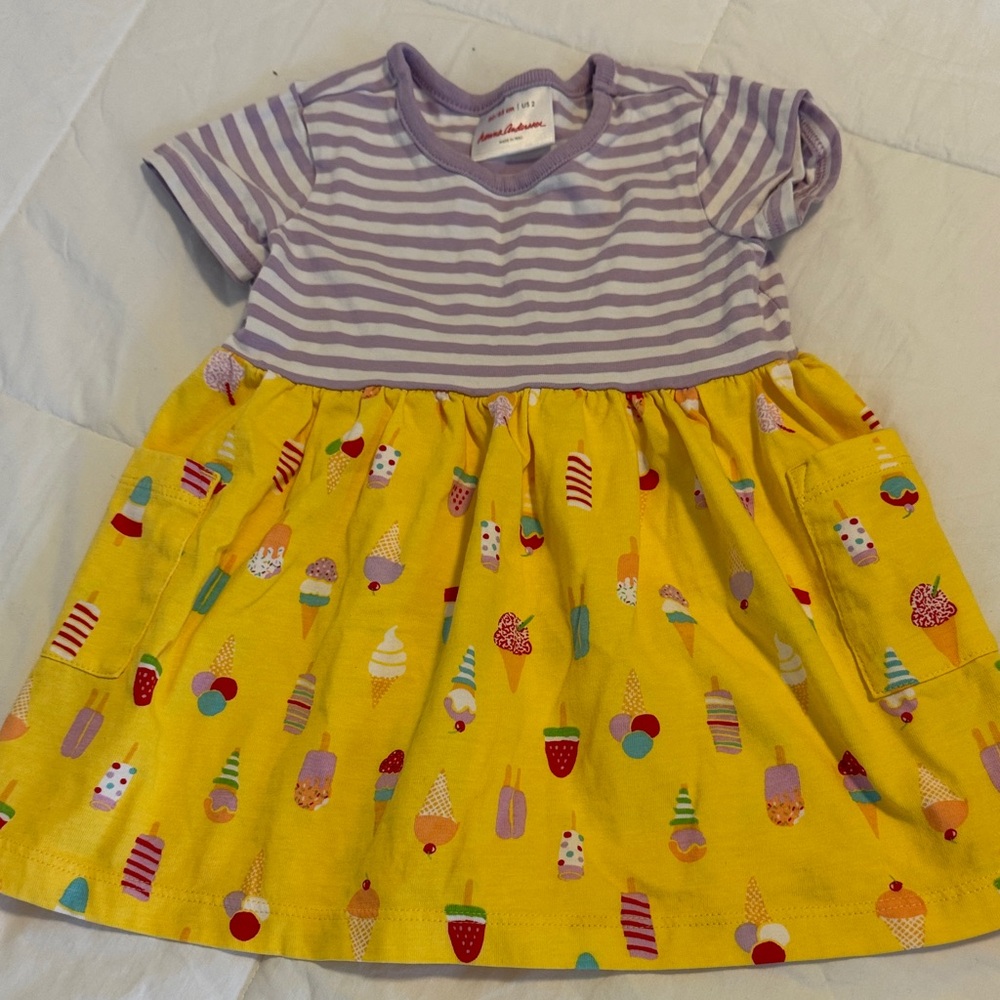 Hanna Andersson Lavender and White Striped Top